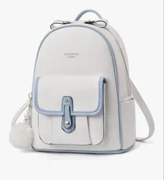 MYYJG レディースリュック ホワイト/ブルー