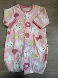 美品　西松屋　ウサギと花柄ツーウェイ・ドレスオール