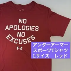 【美品】アンダーアーマー スポーツTシャツ　メンズ　L レッド　赤　ヒートギア