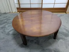 昭和レトロ 古い木製丸ローテーブル 折畳丸ちゃぶ台37直径890 - メルカリ