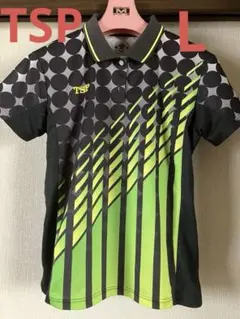TSP 卓球 ポロシャツ 黒・緑・灰色 ドット・ストライプ