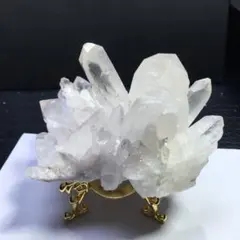 高透明度✨ 四川水晶クラスター 木製台座付き - メルカリ