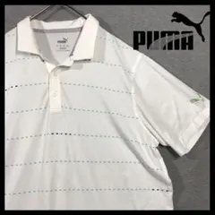 【PUMA】プーマ　ボーダー刺繡ロゴ ポロシャツ　ビッグサイズのサムネイル