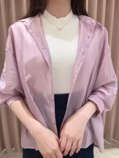 Noela ノエラ　刺繍シアーシャツ