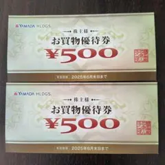 ヤマダ　お買物優待券　500円×2枚