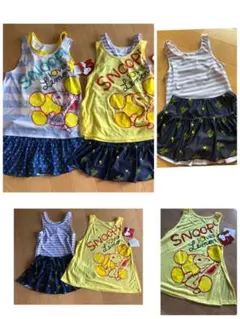 新品スヌーピービタミンカラーレモン柄水着3点セット140プール海ビーチ