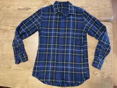 UNIQLO 長袖シャツ M ネイビー チェック　メンズ