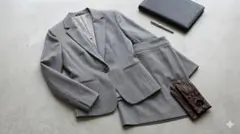 即日発送！入学式 入社式 卒業式 コムサイズム グレー スカートスーツ L