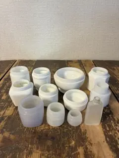 昭和レトロ　ガラス瓶 12個セット　クリーム瓶など　ボトルディキング　容器