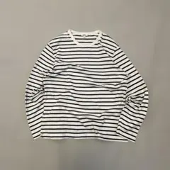 ユニクロ　マルチボーダーT 長袖　ホワイト×ネイビー　XL シティボーイ　肉厚