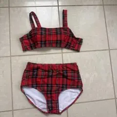 赤チェック柄 セパレート水着 ビキニのサムネイル
