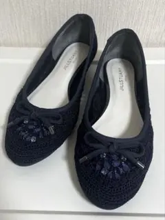 ビジュー フラットシューズ