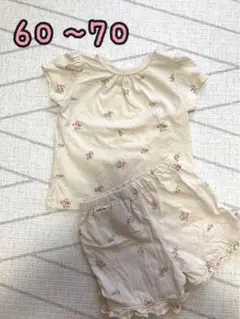 西松屋 半袖 上下セット Tシャツ 短パン 花柄