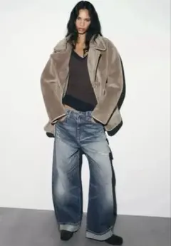 ZARA リバーシブルダブルフェイスコート L