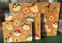 ポケパークカントー　紙袋　SML各1枚　ショッパー　ショッピングバッグ