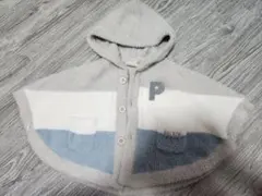 ジェラートピケ フード付きポンチョ 70-80