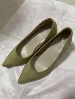 オリエンタルトラフィック　オリーブグリーン スエード ポインテッドトゥパンプス