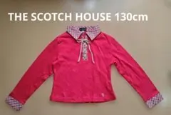 THE SCOTCH HOUSE 長袖 カットソー ブラウス レッド チェック柄