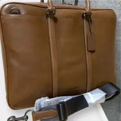 超美品 COACH コーチ ビジネスバッグ ブリーフケース トートバッグ 茶