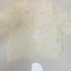 ELENCARE DUE総レースアイボリー レース編み カーディガン 長袖　新品