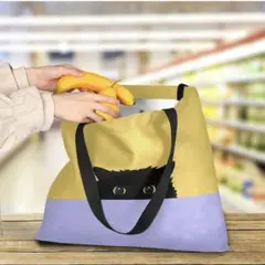トートバッグ エコバック ネコ 猫 猫柄 青 ブルー 可愛い おもしろ 大容量