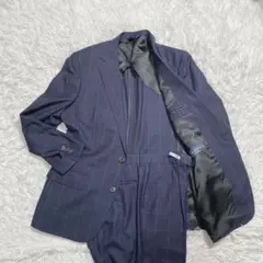 エルメネジルドゼニア　セットアップ　スーツ　ネイビー　ストライプ　XL AB7