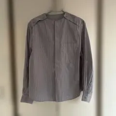 ABITOKYO ストライプ 長袖シャツ ボタン付き