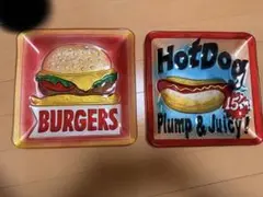 ガラスプレート ホットドッグ バーガー