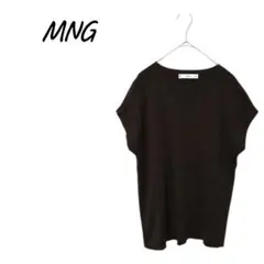 MNG【XL】 ノースリーブ ニット フレンチスリーブ ゆったり 無地 トップスのサムネイル