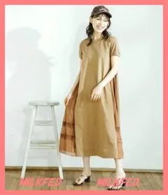 ☆ミルクフェド☆超美品レア♪完売サイドレースプリーツシフォンロングTシャツワンピ