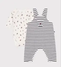 プチバトー　サロペットボディスーツセット