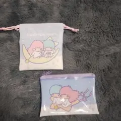 リトルツインスターズ ミニ巾着　ビニールポーチ 2点セット　未使用品
