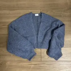 グレー クロップドカーディガン ニット