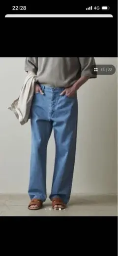 steven alan ストレートデニムパンツ ライトブルー Sのサムネイル
