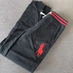 ポロラルフローレンパンツ黒赤