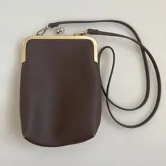 moi tytto がま口ショルダーバッグ ブラウン