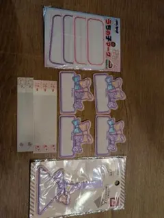 アイロン接着ワッペン数種　リボン　ねこ　うさぎ　ピンク　パープル女の子向け幼稚園