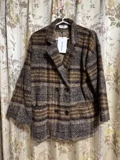 チェック柄ジャケットコート