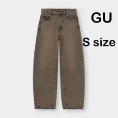 GU バレルレッグジーンズ S ブラウン