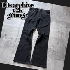 00s y2k grunge flare black denim archive