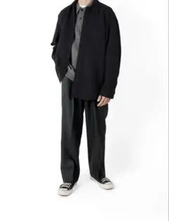 Cornier Super140's WOOL MAT BELTED PANTS - メルカリ