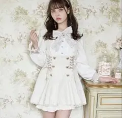 LIZLISA リボンツイードセットアップ 白 ホワイト