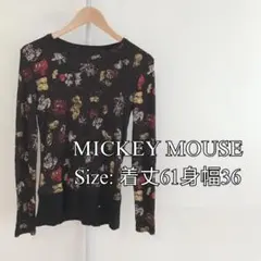 【美品】 MICKEY MOUSE レディース Tシャツ 長袖 ブラック系のサムネイル