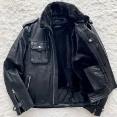 極美品 XLサイズ リューグーレザーズ レザーシングルライダース 着脱ボアライナのサムネイル