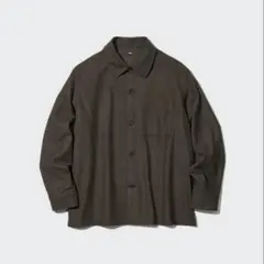 UNIQLO ブラッシュドツイルオーバーシャツ ブラウン Mサイズ ユニセックス