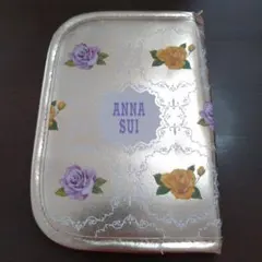【未使用】ANNA SUI ポーチ 薄型 ゴールド 花柄 ポケット 小物