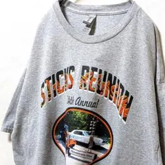 ギルダン スティックリユニオンドラッグストリップ Tシャツグレー灰色XL古着