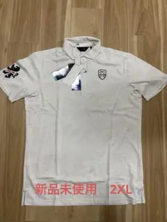 値下げしました！ミズノ　ゴルフ　ポロシャツ 2XL ホワイトカモフラージュ柄