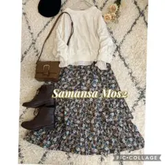 全部サマンサモスモス ガーリー花柄スカート コーデ　3点セット