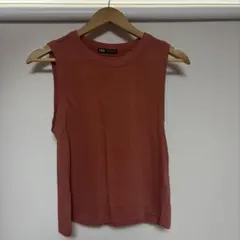 ZARA ノースリーブ タンクトップ テラコッタ Sのサムネイル